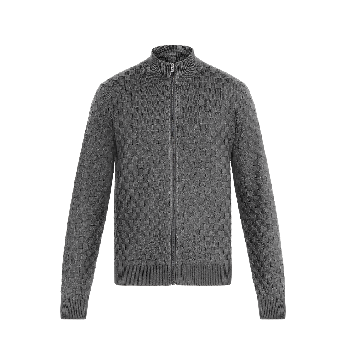 Damier Signature ZipThrough Cardigan Men ReadytoWear LOUIS
